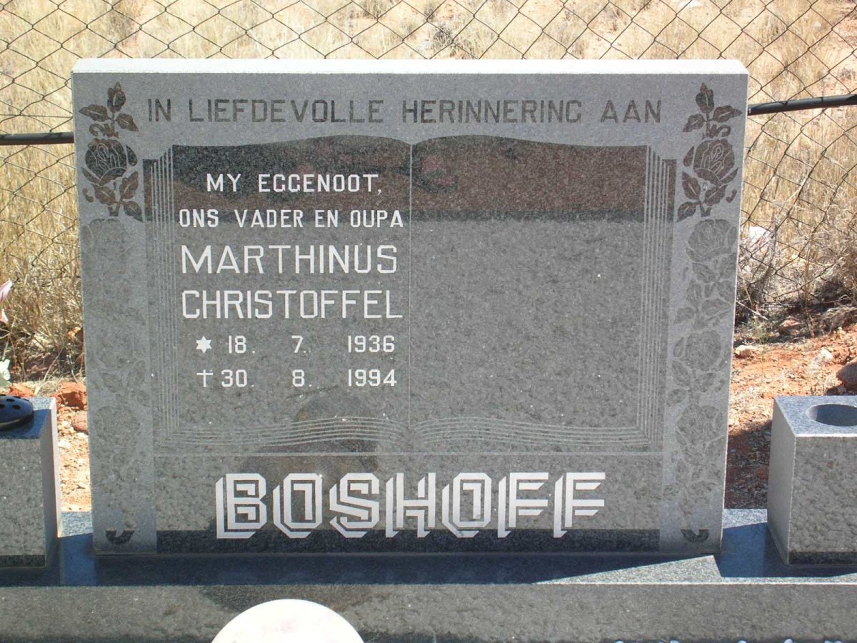 BOSHOFF Marthinus Christoffel 1936-1994