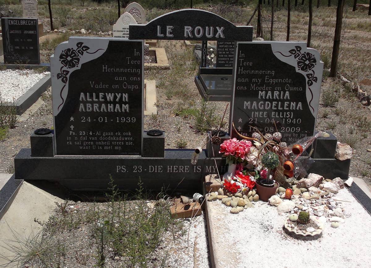 ROUX Allewyn Abraham, Le 1939- &amp; Maria Magdelena ELLIS 1940-2009