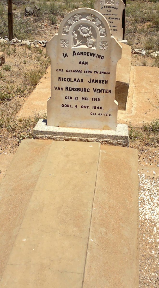 VENTER Nicolaas Jansen van Rensburg 1912-1940