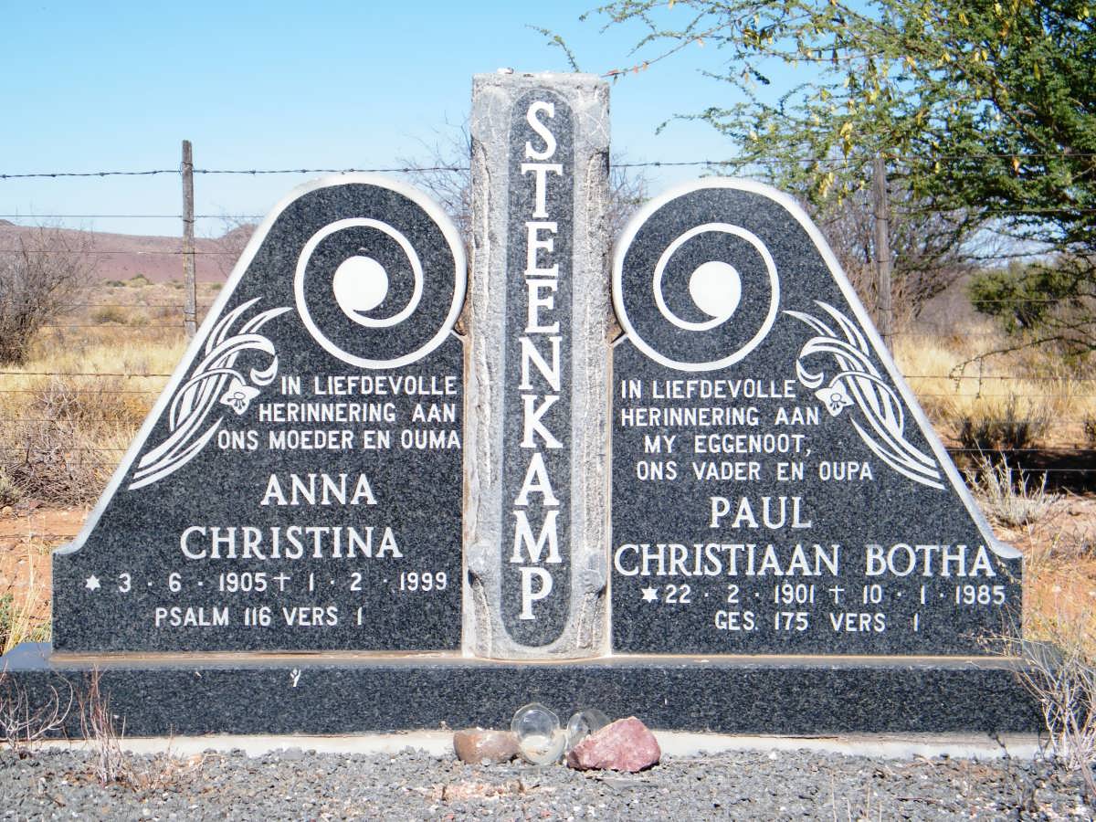 STEENKAMP Paul Christiaan Botha 1910-1985 &amp; Anna Christina 1905-1999