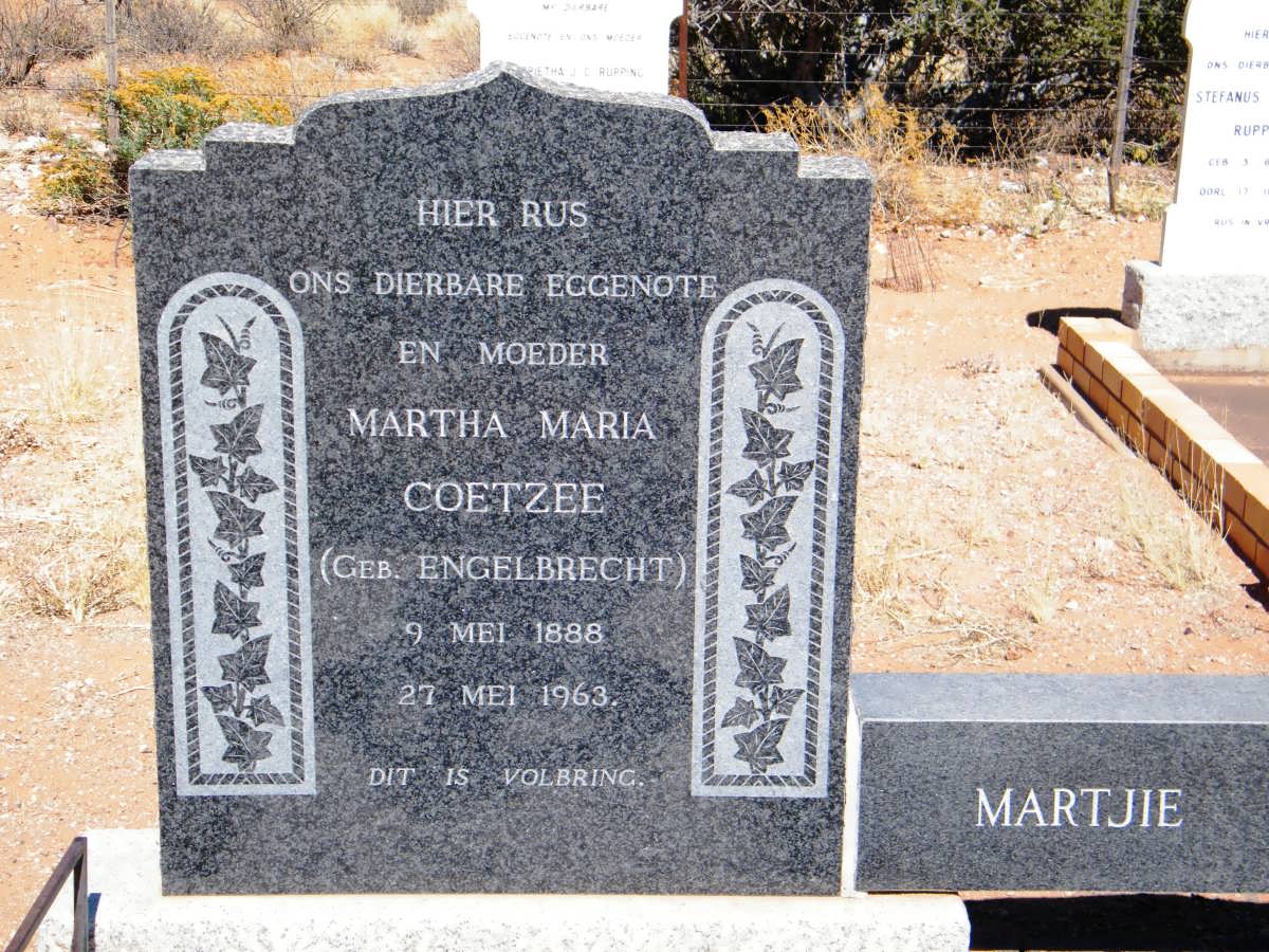 COETZEE Martha Maria nee ENGELBRECHT 1888-1963