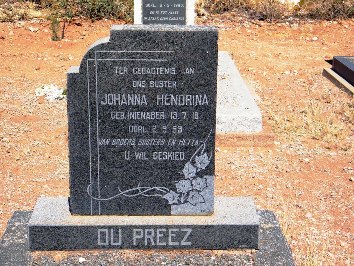 PREEZ Johanna Hendrina, du nee NIENABER 1918-1963