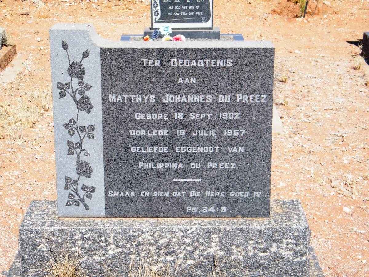PREEZ Matthys Johannes, du 1902-1967