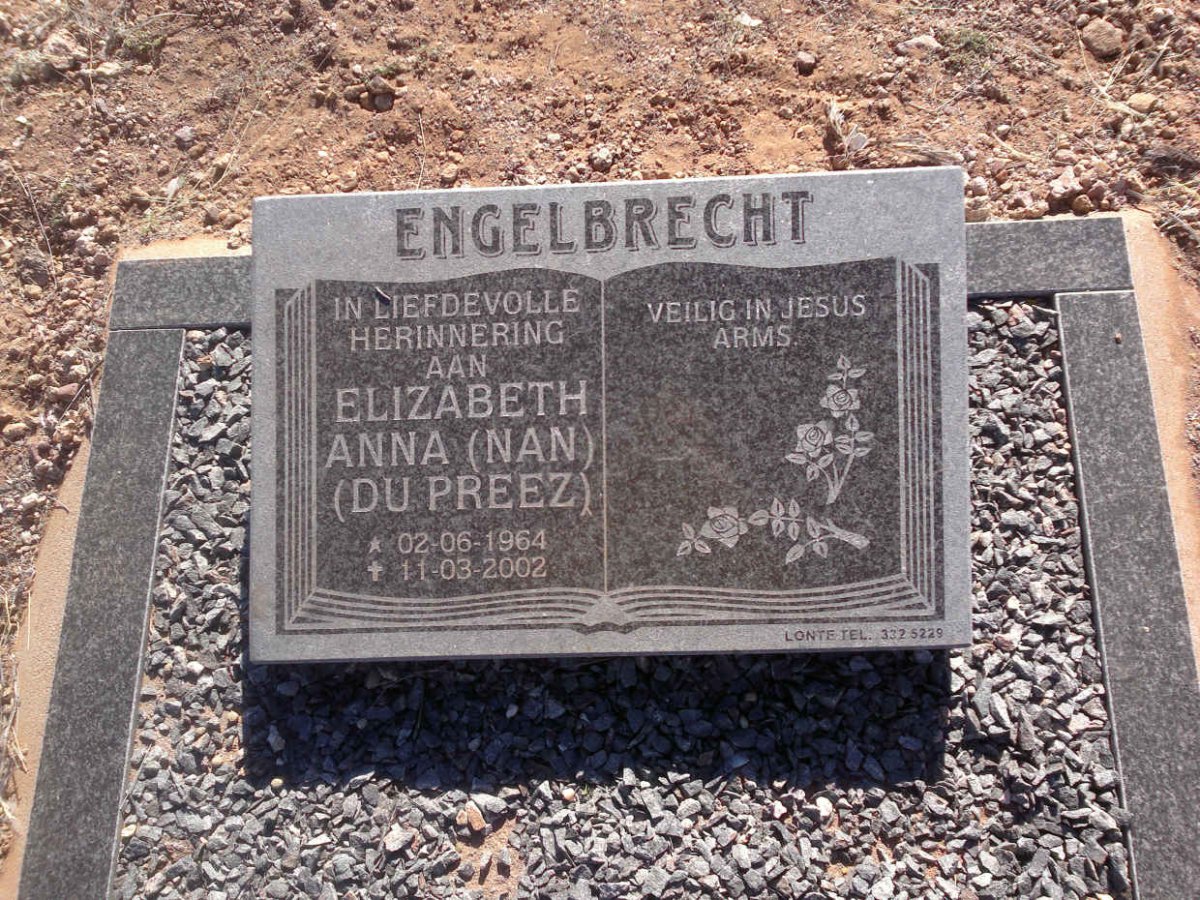 ENGELBRECHT Elizabeth Anna nee DU PREEZ 1964-2002