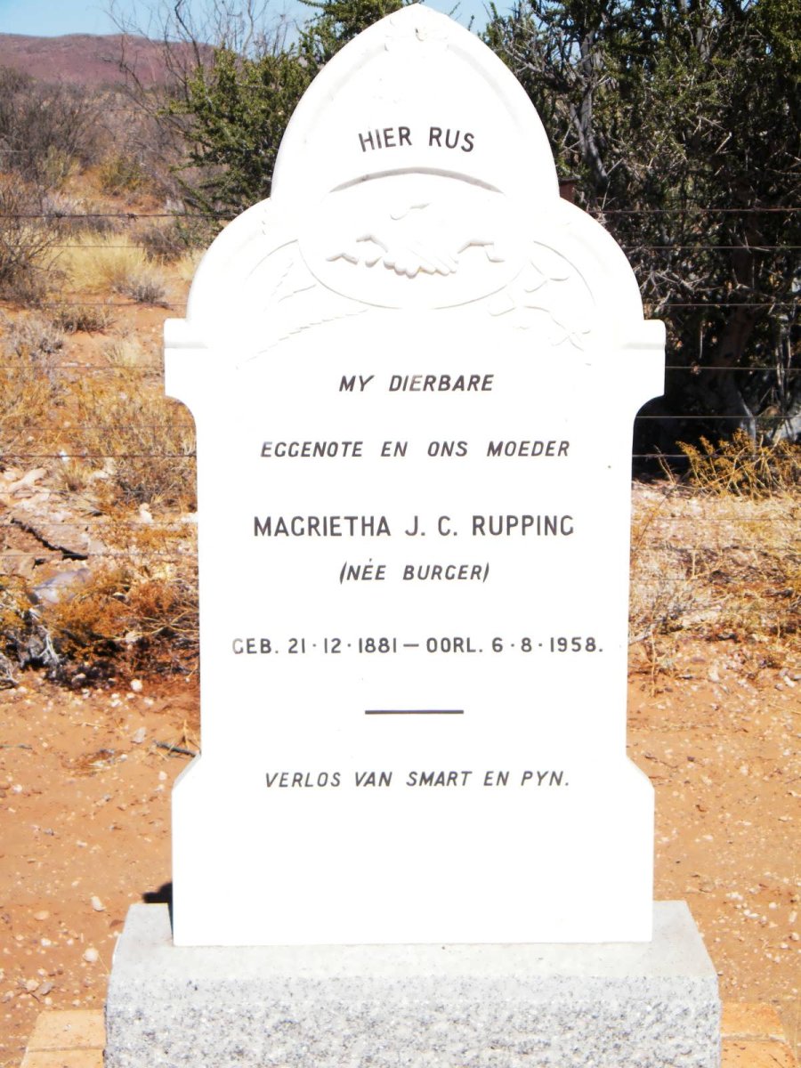 RUPPING Magrietha J.C. nee BURGER 1881-1958