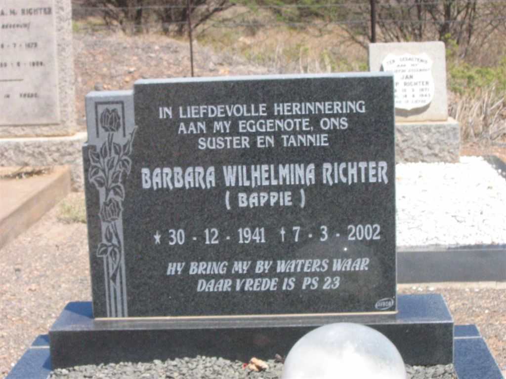 RICHTER Barbara Wilhelmina 1941-2002
