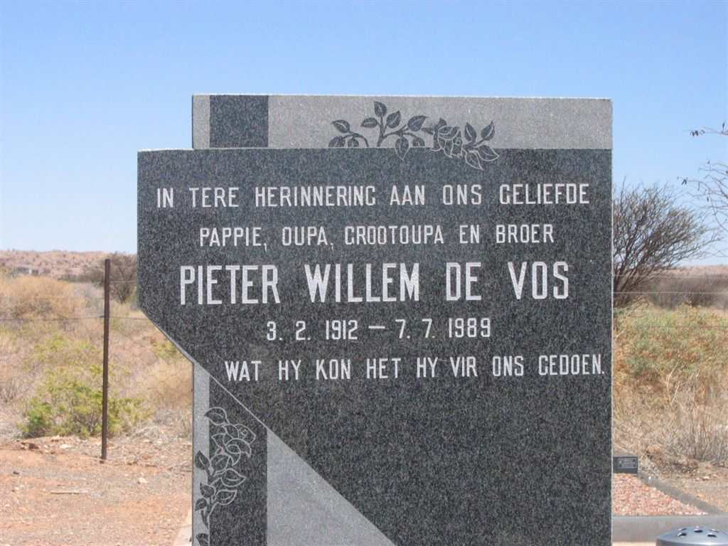 VOS Pieter Willem, de 1912-1989