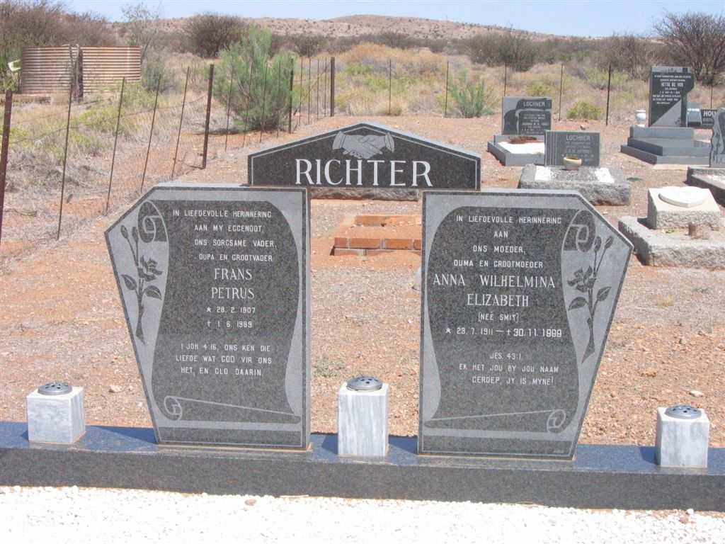 RICHTER Frans Petrus 1907-1989 &amp; Anna Wilhelmina Elizabeth SMIT 1911-1999