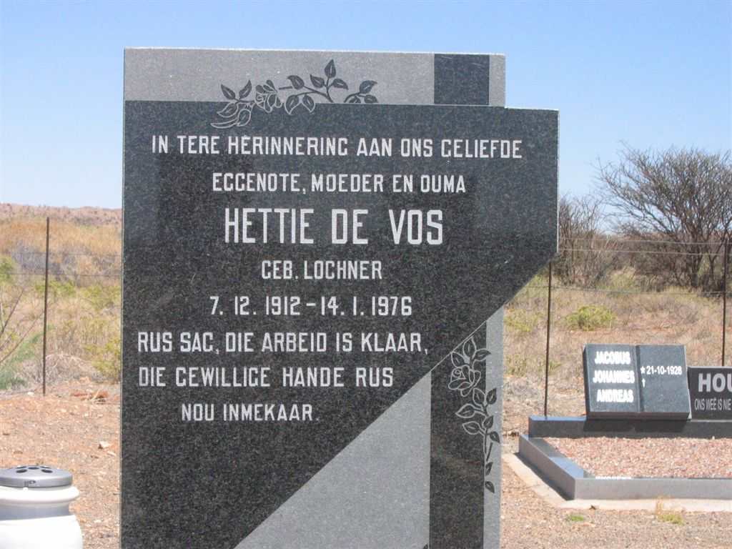 VOS Hettie, de née LOCHNER 1912-1976
