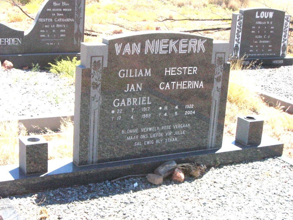 NIEKERK Giliam Jan Gabriël, van 1917-1989 &amp; Hester Catherina 1922-2004