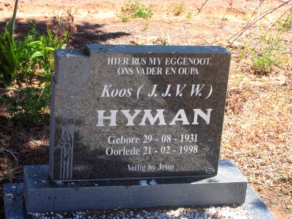 HYMAN J.J.V.W. 1931-1998