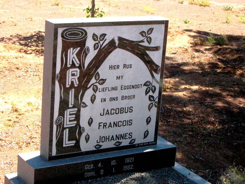 KRIEL Jacobus Francios Johannes 1921-1982