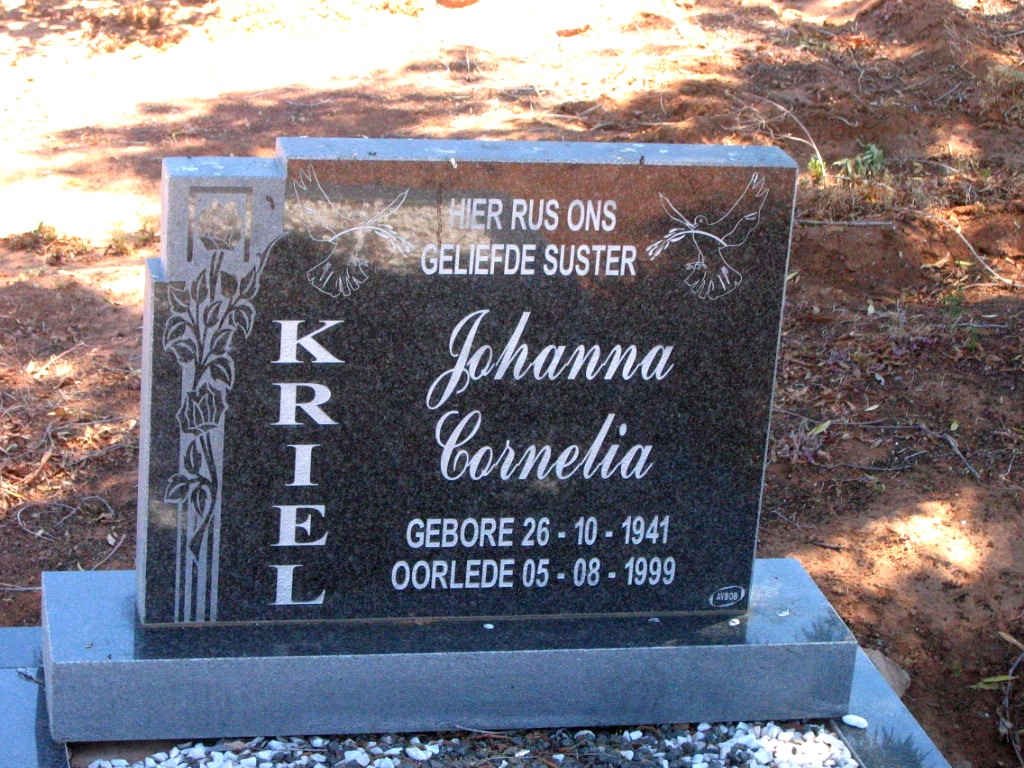 KRIEL Johanna Cornelia 1941-1999