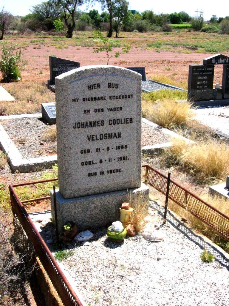 VELDSMAN Johannes Godlieb 1885--1981