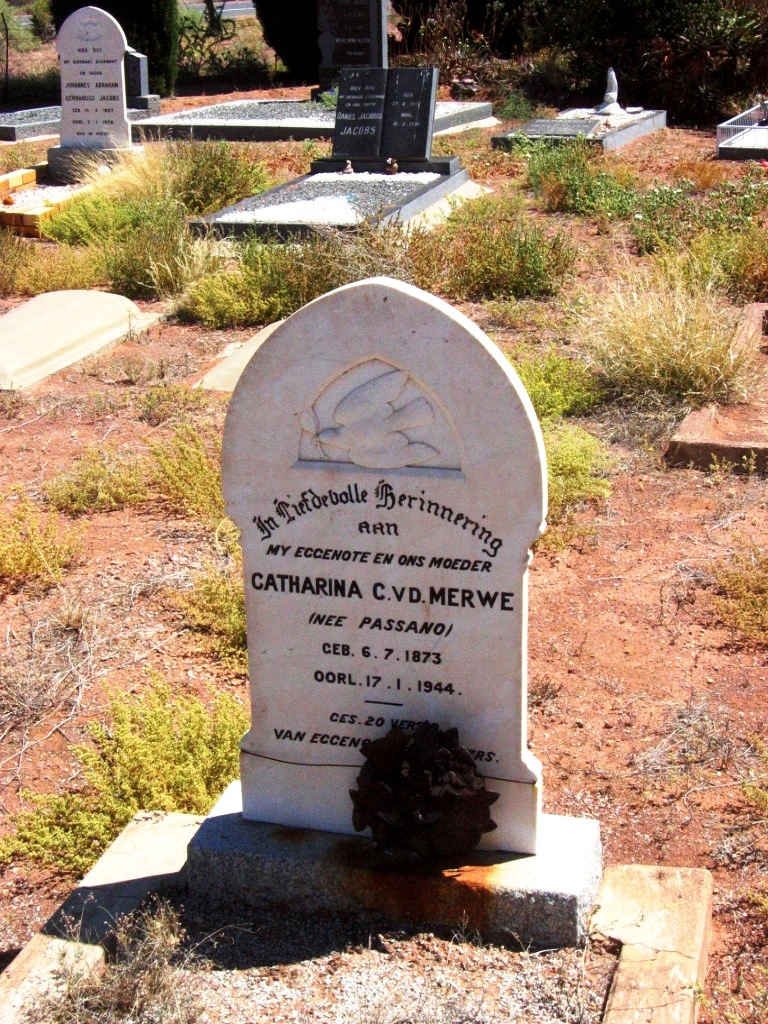 MERWE Catharina C., v.d. nee PASSANO 1873-1944