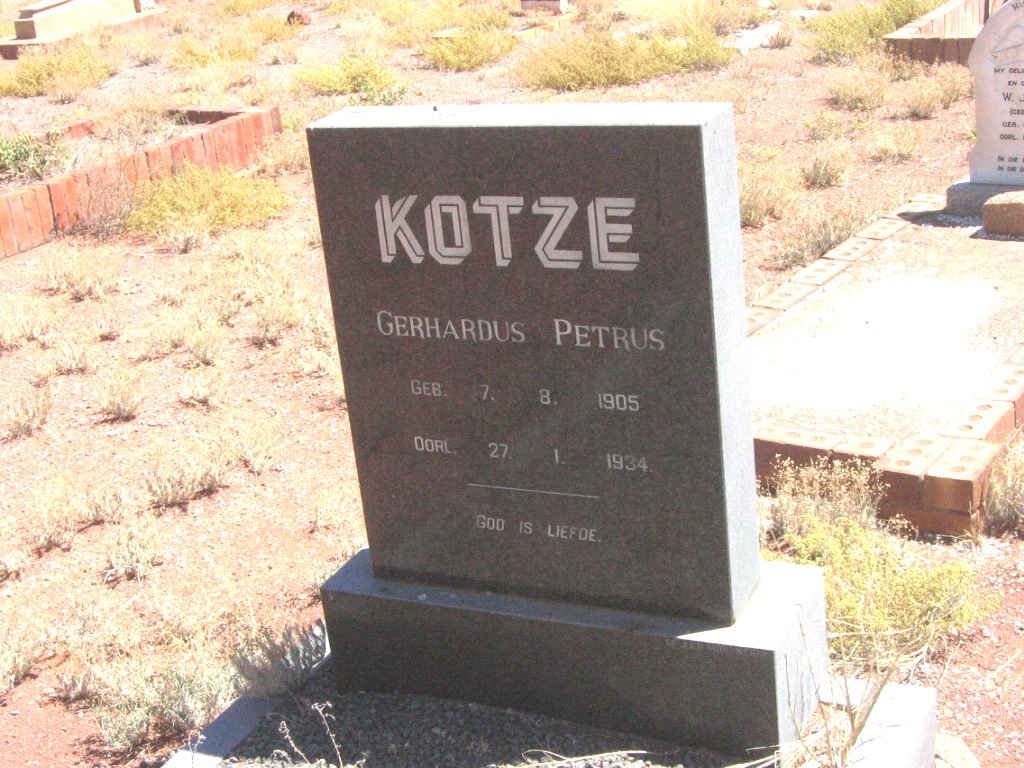 KOTZE Gerhardus Petrus 1905-1934