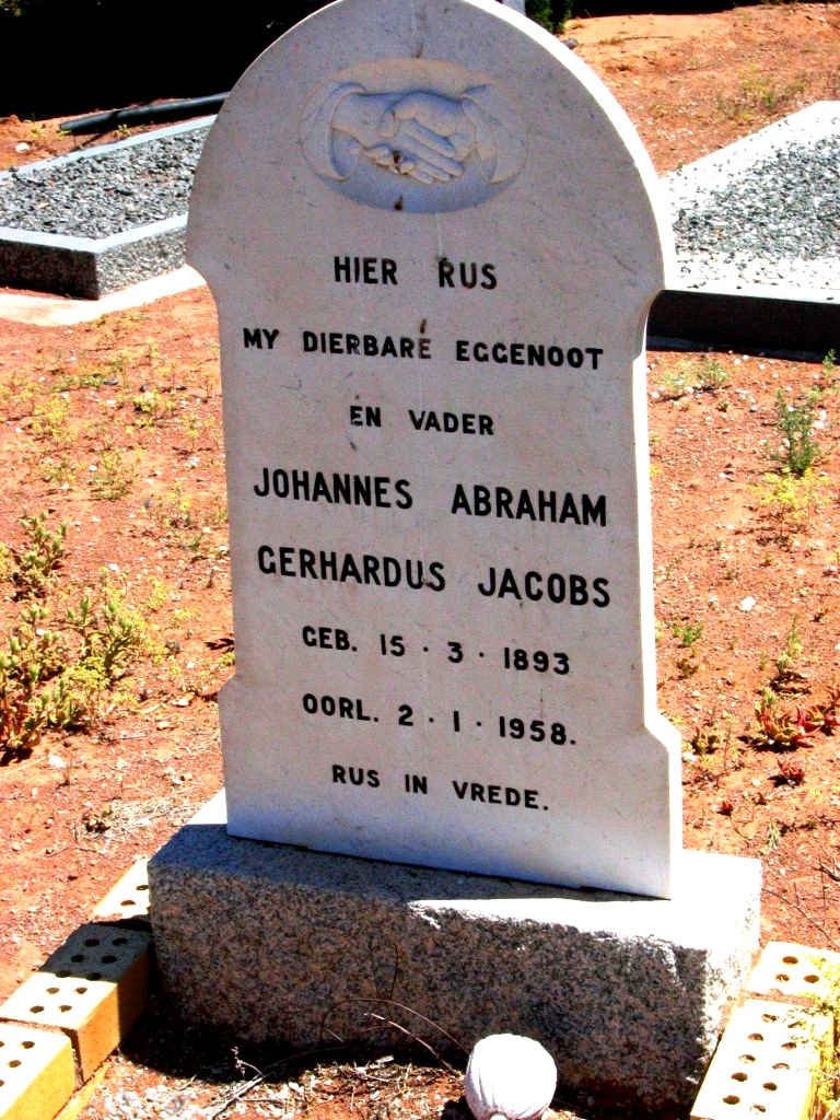 JACOBS Johannes Abraham Gerhardus 1893-1958