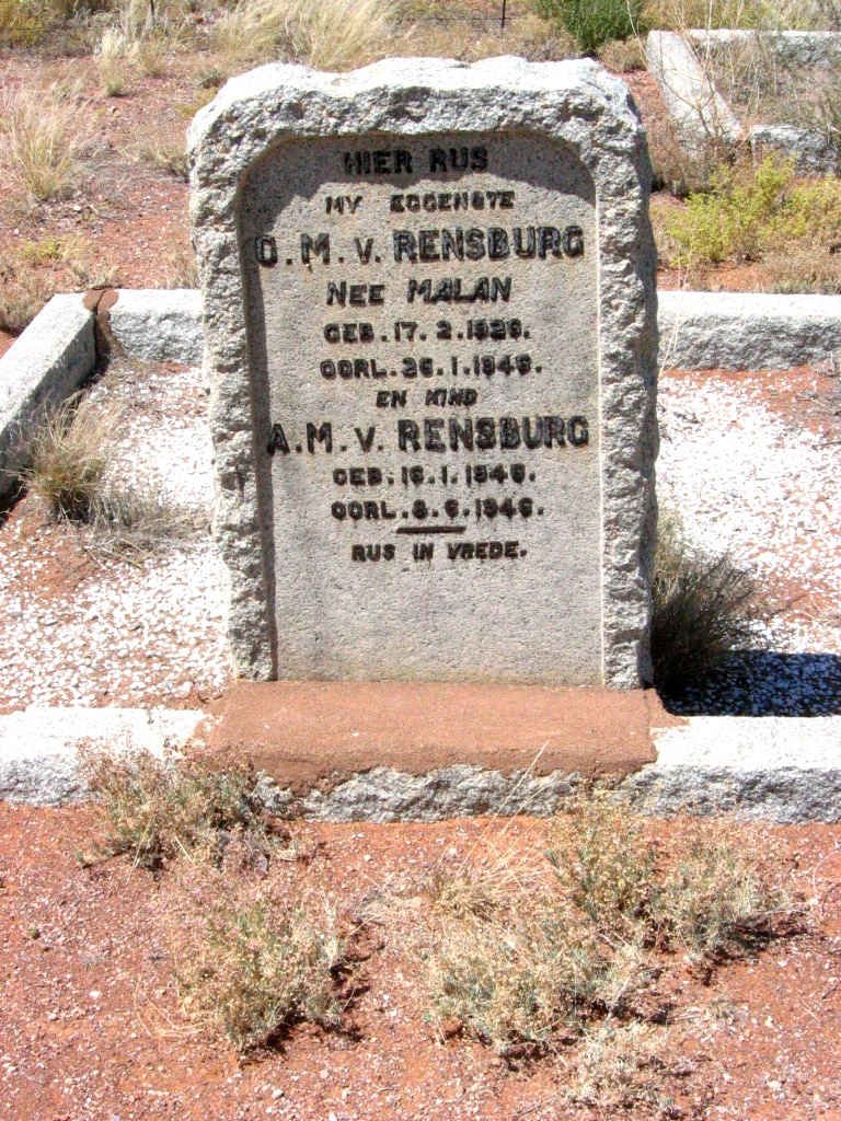 RENSBURG O.M., van nee MALAN 1929-1946 :: VAN RENSBURG A.M. 1946-1946