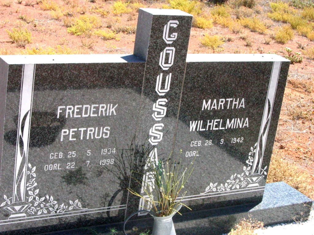 GOUSSARD Frederik Petrus 1934-1998 &amp; Martha Wilhelmina 1942-