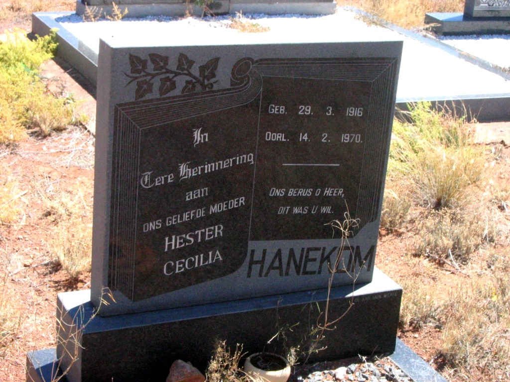 HANEKOM Hester Cecilia 1916-1970