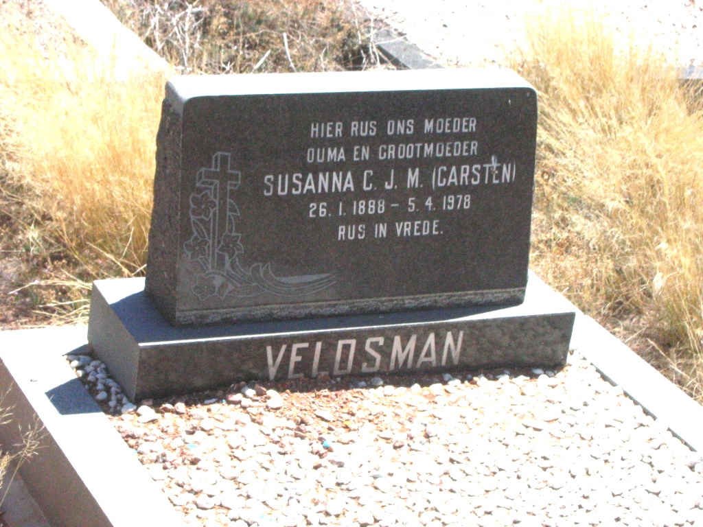 VELDSMAN Susanna C.J.M. nee CARSTEN 1888-1978