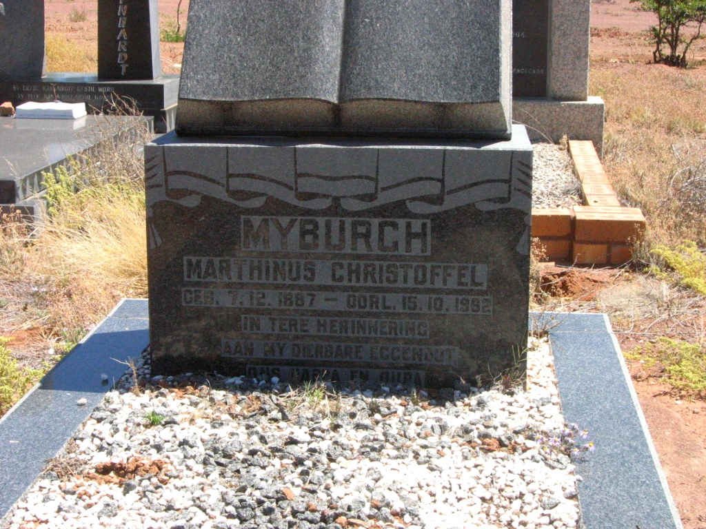 MYBURGH Marthinus Christoffel 1887-1992