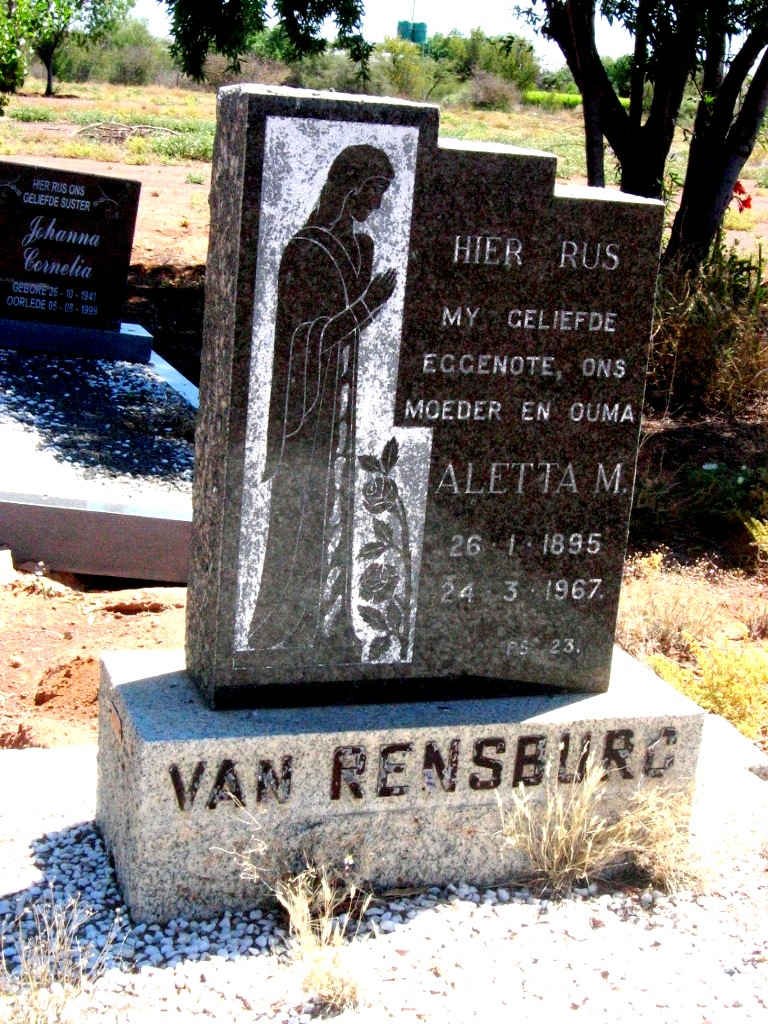 RENSBURG Aletta M., van 1895-1967