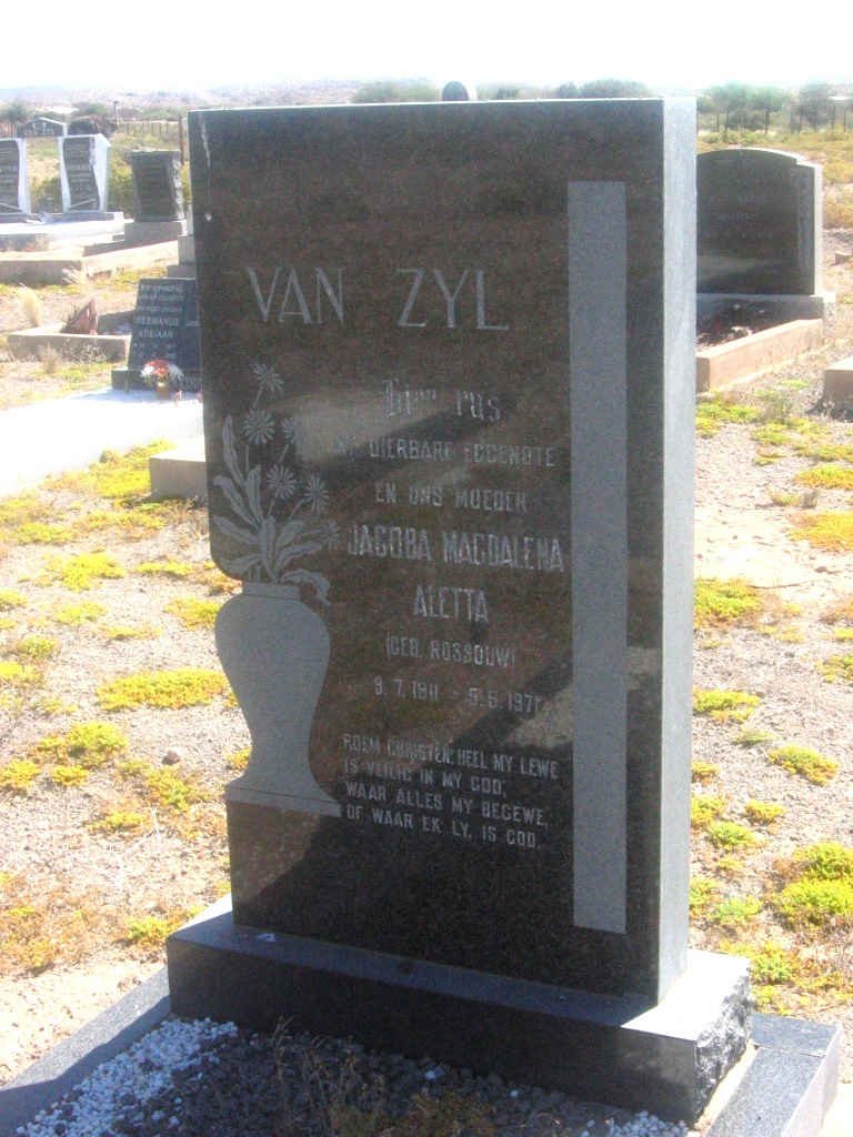 ZYL Jacoba Magdalena Aletta, van nee ROSSOUW 1911-197?