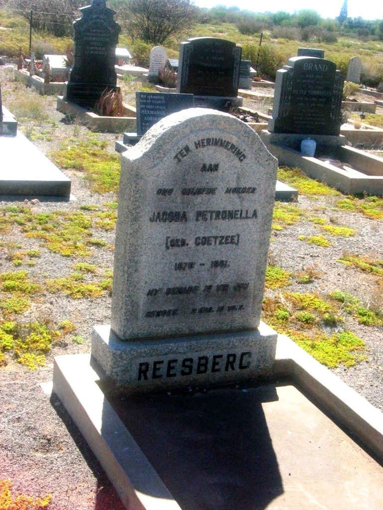 REESBERG Jacoba Petronella nee COETZEE 1???-????