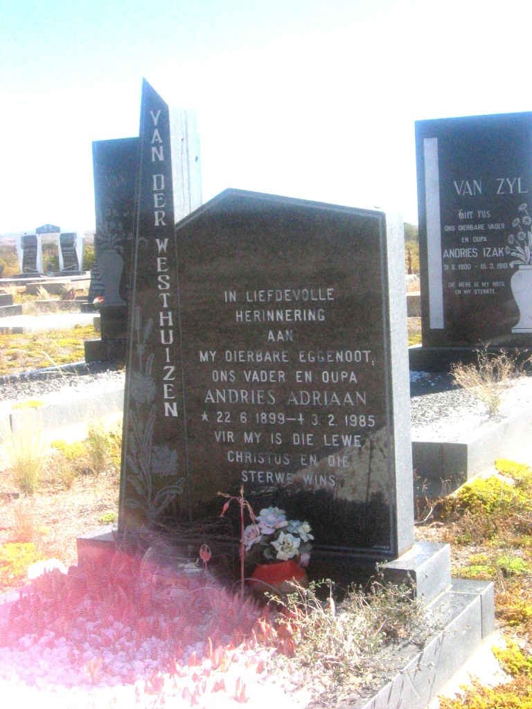 WESTHUIZEN Andries Adriaan, van der 1899-1985