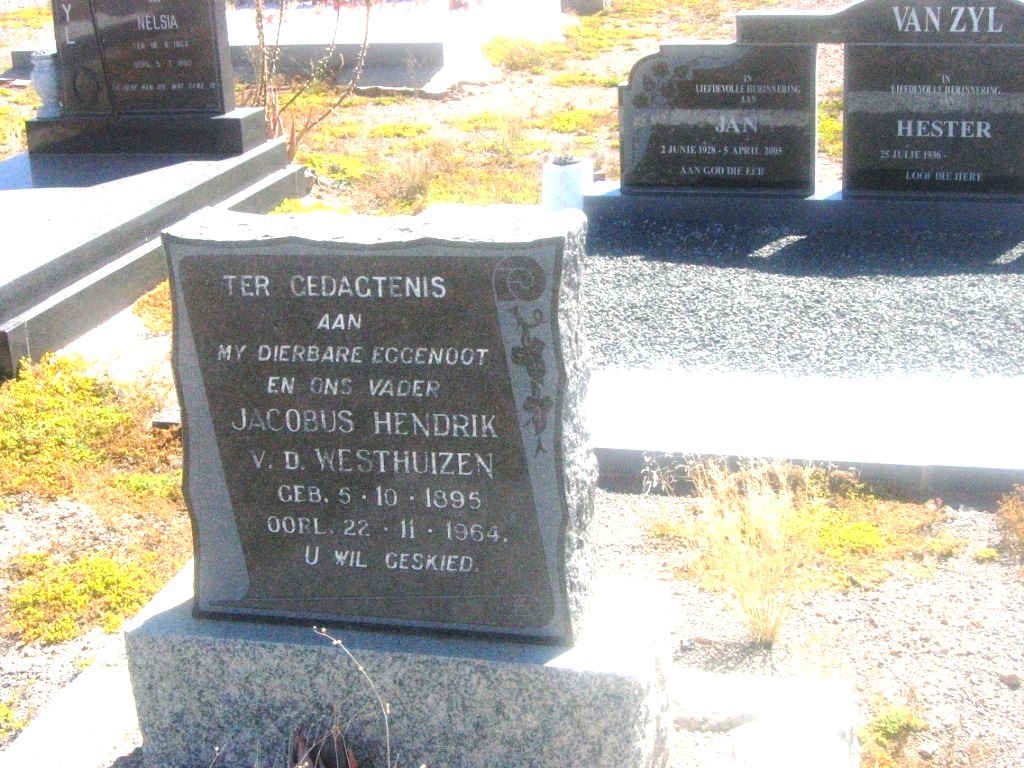 WESTHUIZEN Jacobus Hendrik, v.d. 1895-1964
