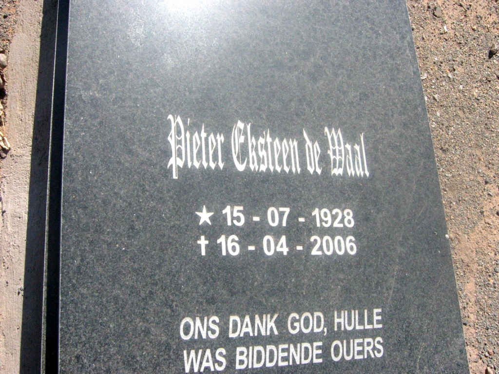 WAAL Pieter Eksteen, de 1928-2006