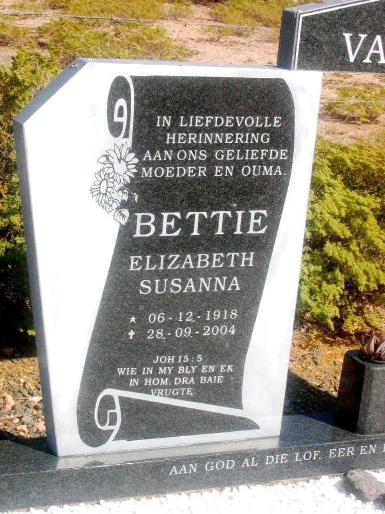 ZYL Elizabeth Susanna, van 1918-2004