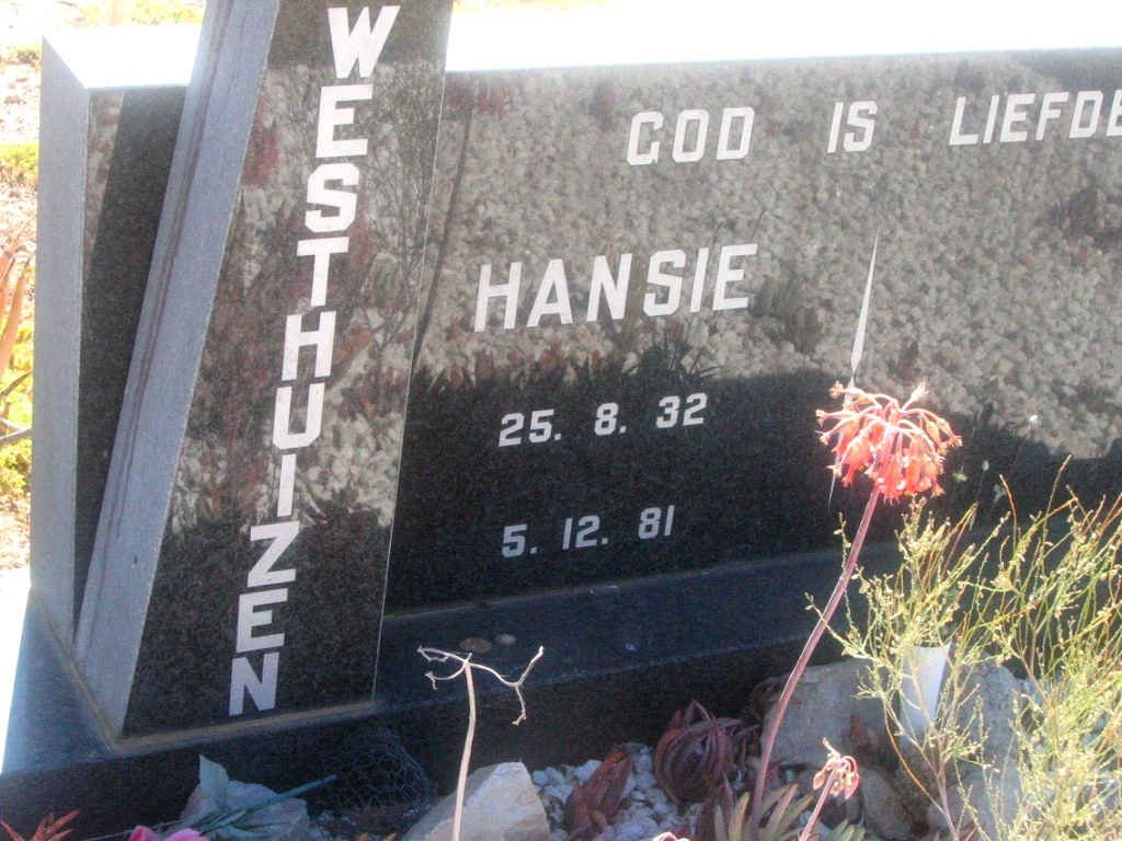 WESTHUIZEN Hansie, van der 1932-1981