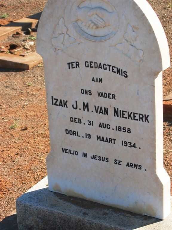 NIEKERK Izak J.M.,van 1858-1934