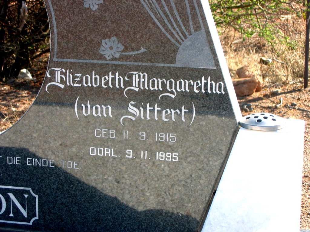 COMPION Elizabeth Margaretha née VAN SITTERT 1915-1995