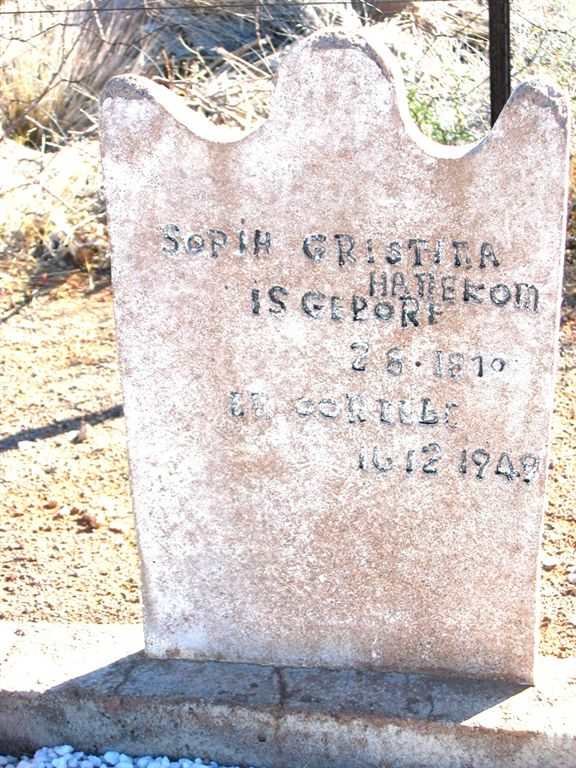 HANEKOM Sopia Cristina 1870-1949