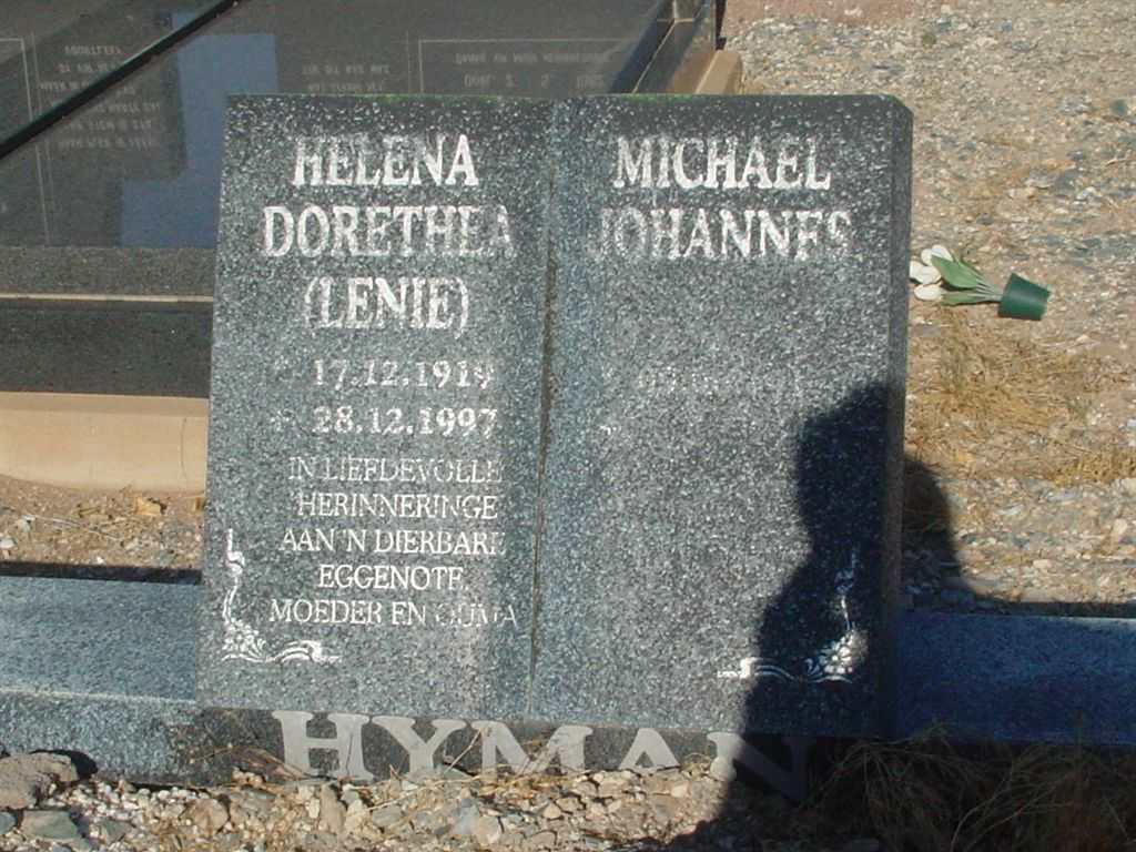 HYMAN Michael Johannes  &amp; Helena Dorethea 1919-1997