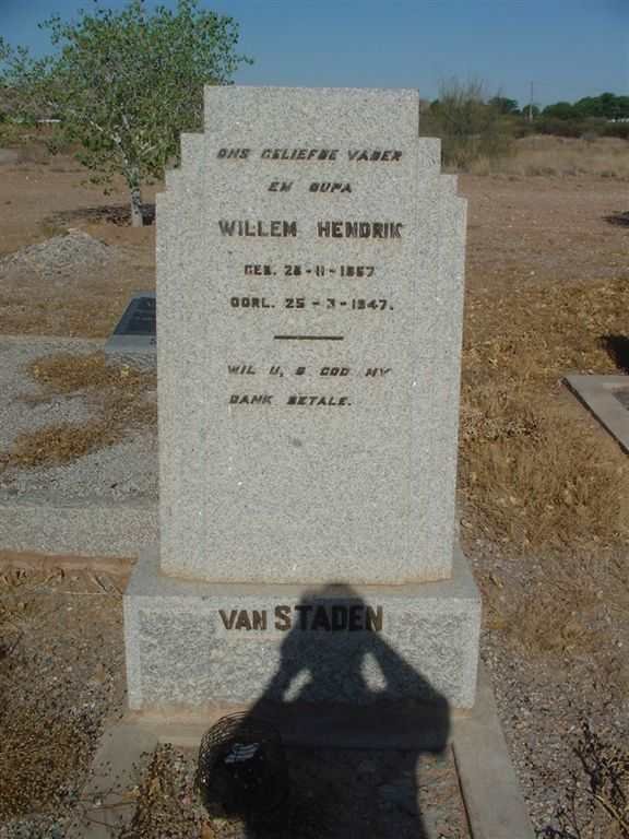 STADEN Willem Hendrik, van 1857-1947