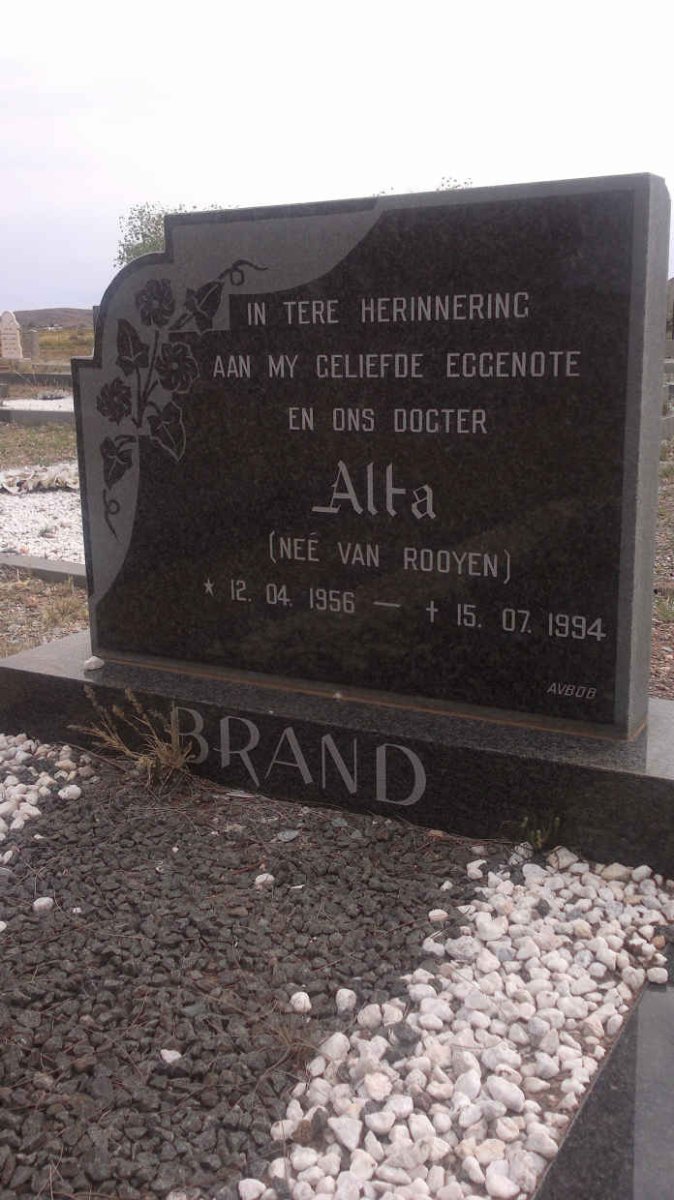 BRAND Alta nee VAN ROOYEN 1956-1994