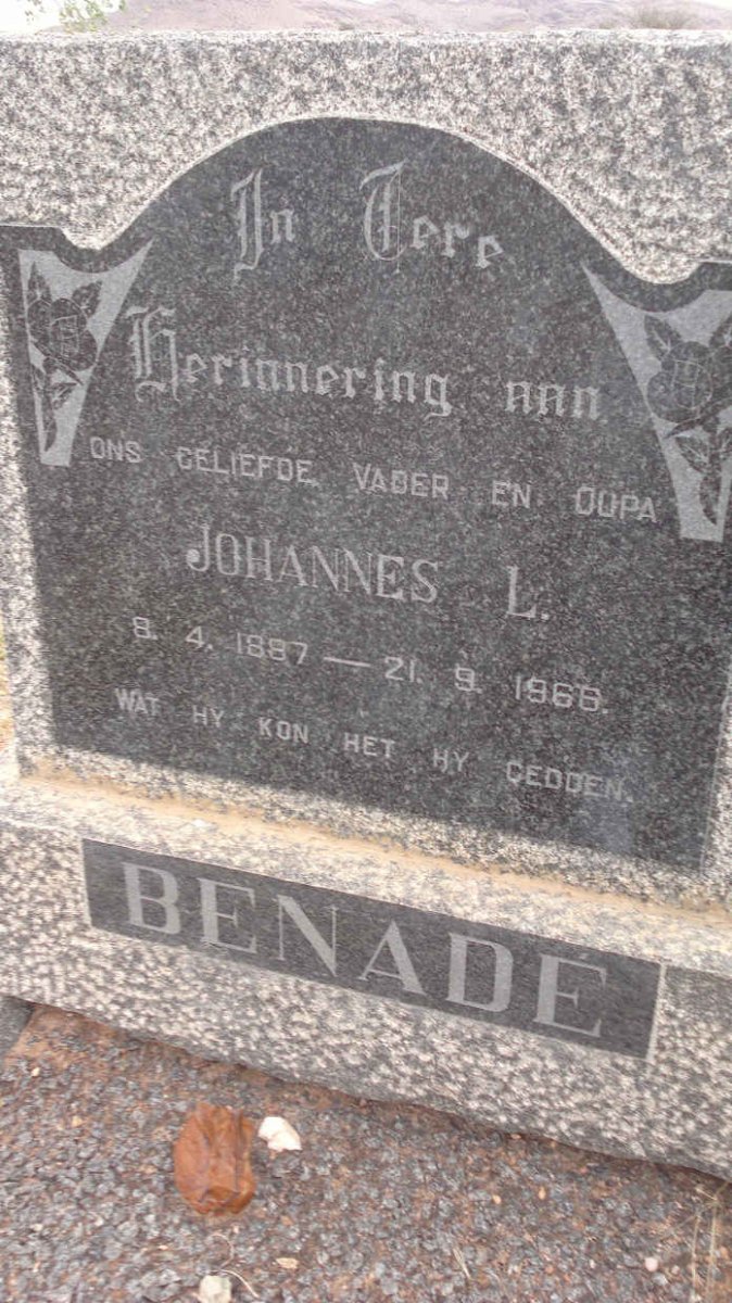 BENADE Johannes L. 1887-1966