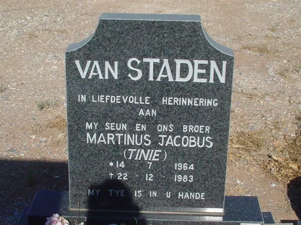 STADEN Martinus Jacobus, van 1964-1983