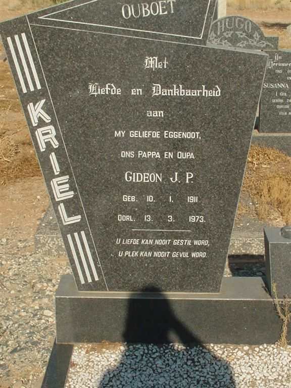 KRIEL Gideon J.P. 1911-1973