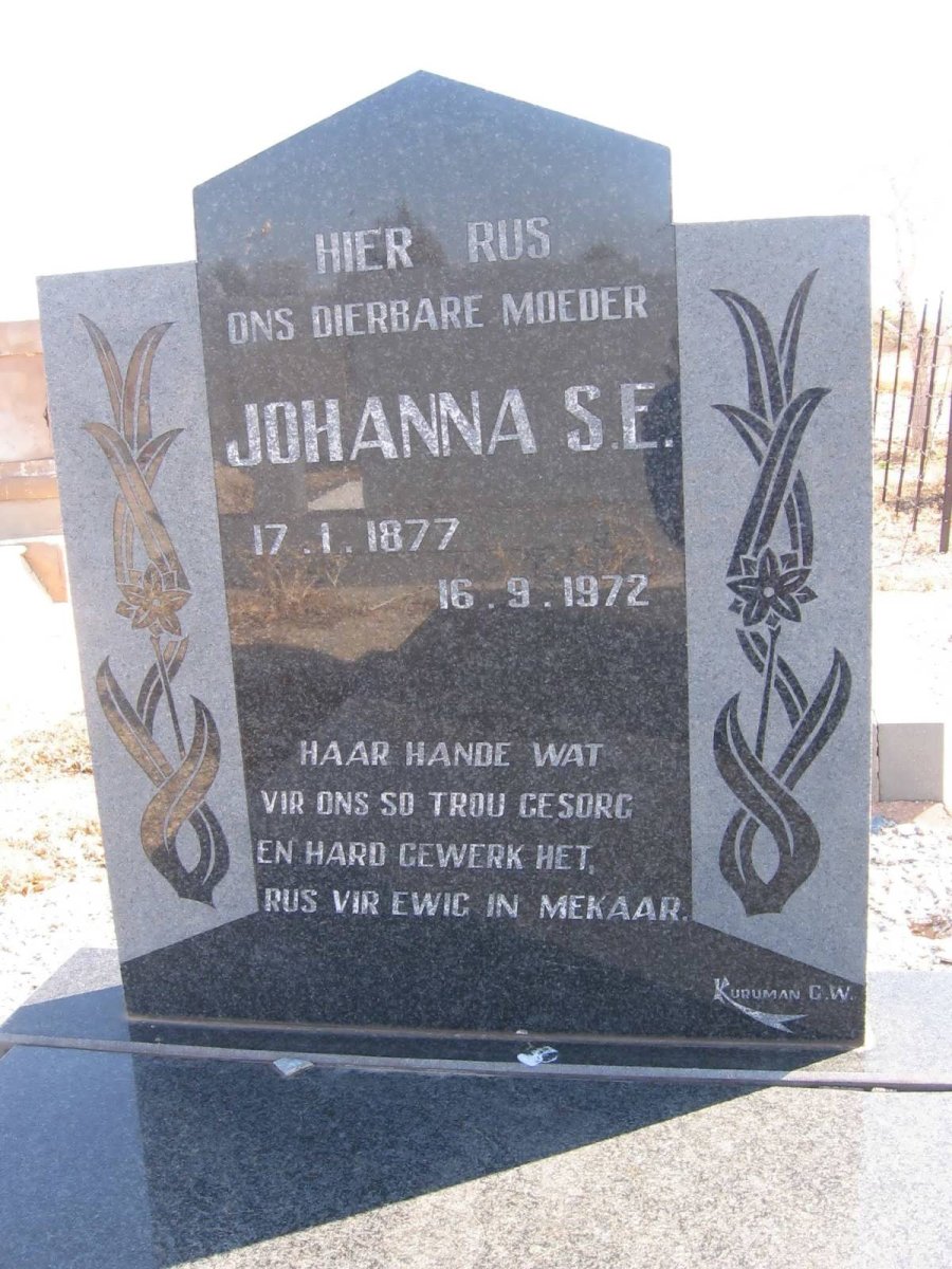 SCHALKWYK Johanna S.E., van 1877-1972
