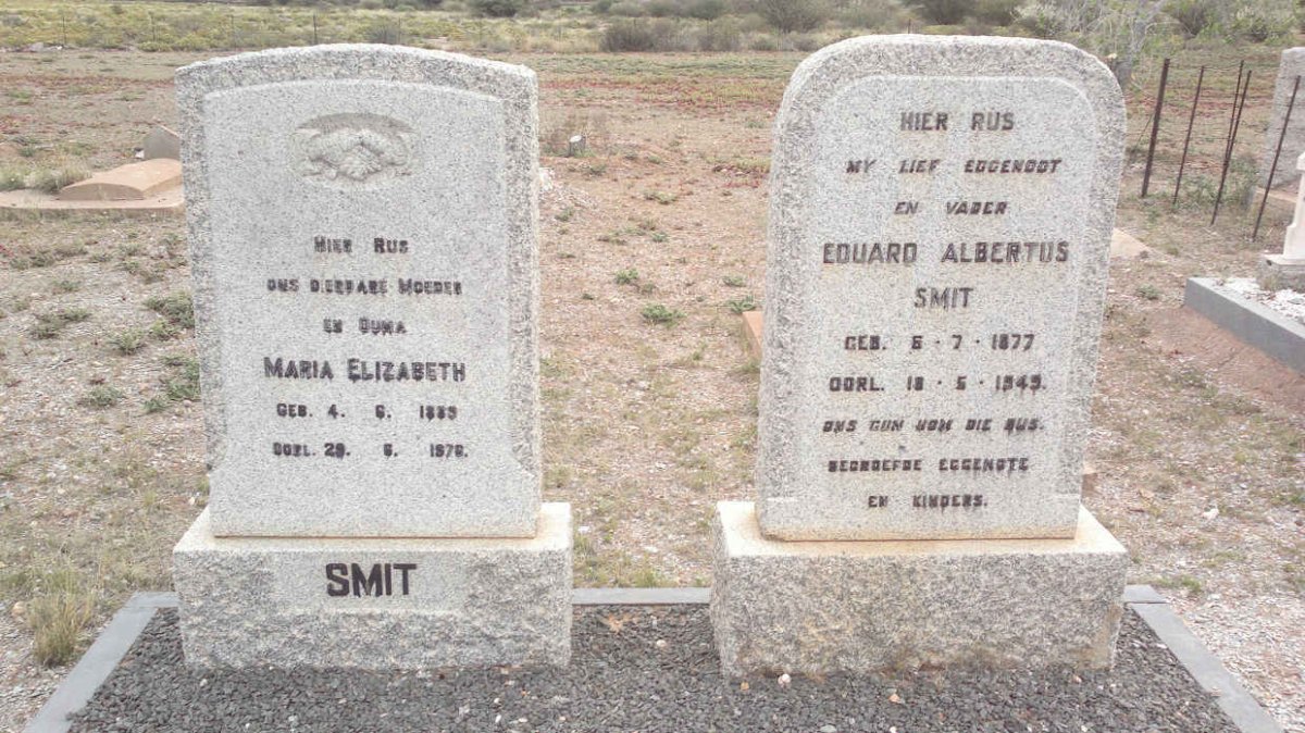 SMIT Eduard Albertus 1877-1945 &amp; Maria Elizabeth 1889-1978