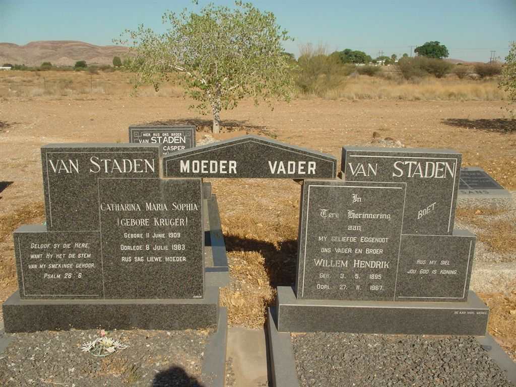 STADEN Willem Hendrik, van 1895-1967 &amp; Catharina Maria Sophia KRUGER 1909-1983