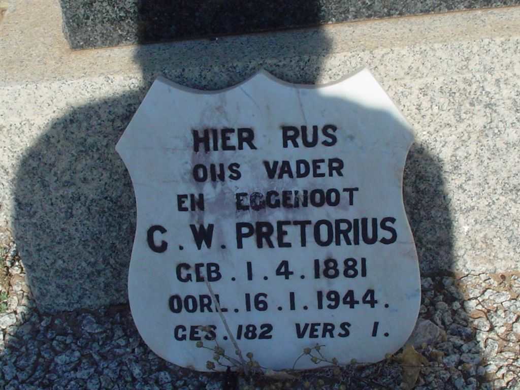 PRETORIUS C.W. 1881-1944
