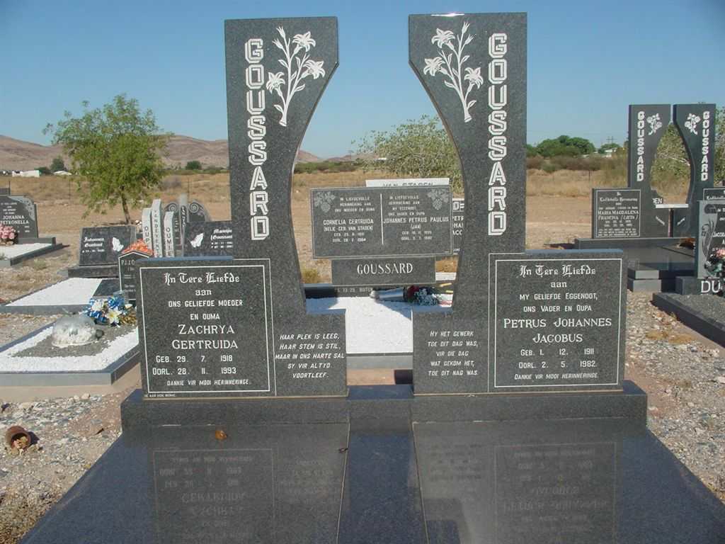 GOUSSARD Petrus Johannes Jacobus 1911-1982 &amp; Zachrya Gertruida 1918-1993