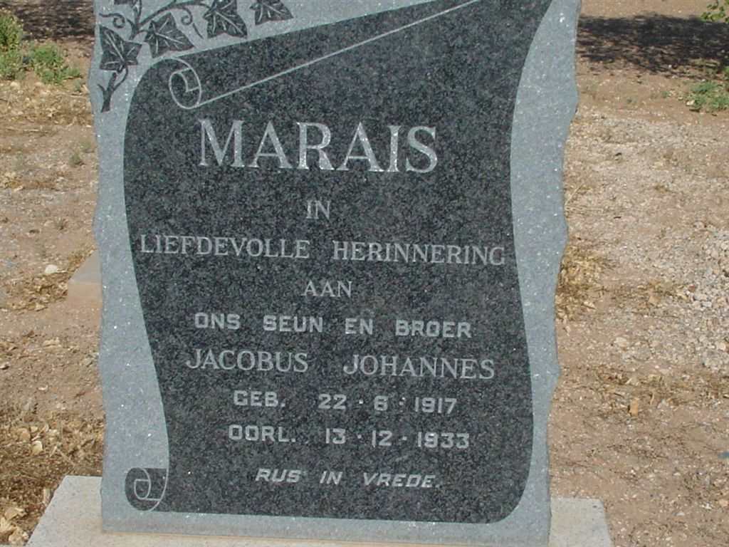 MARAIS Jacobus Johannes 1917-1933