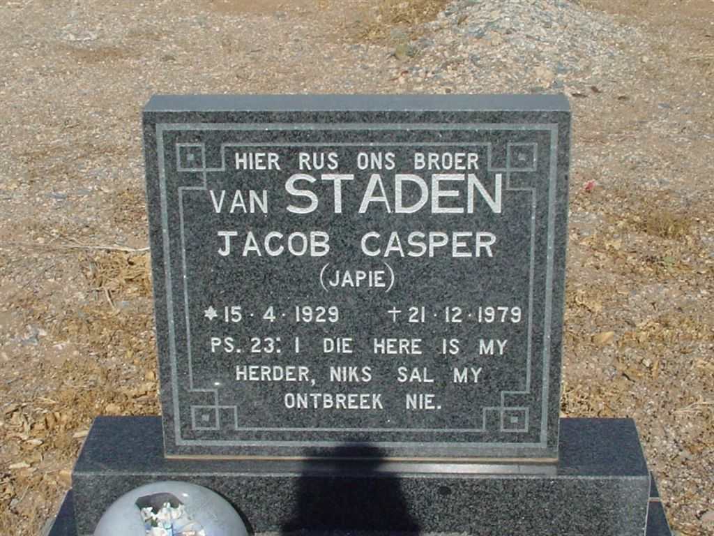 STADEN Jacob Casper, van 1929-1979